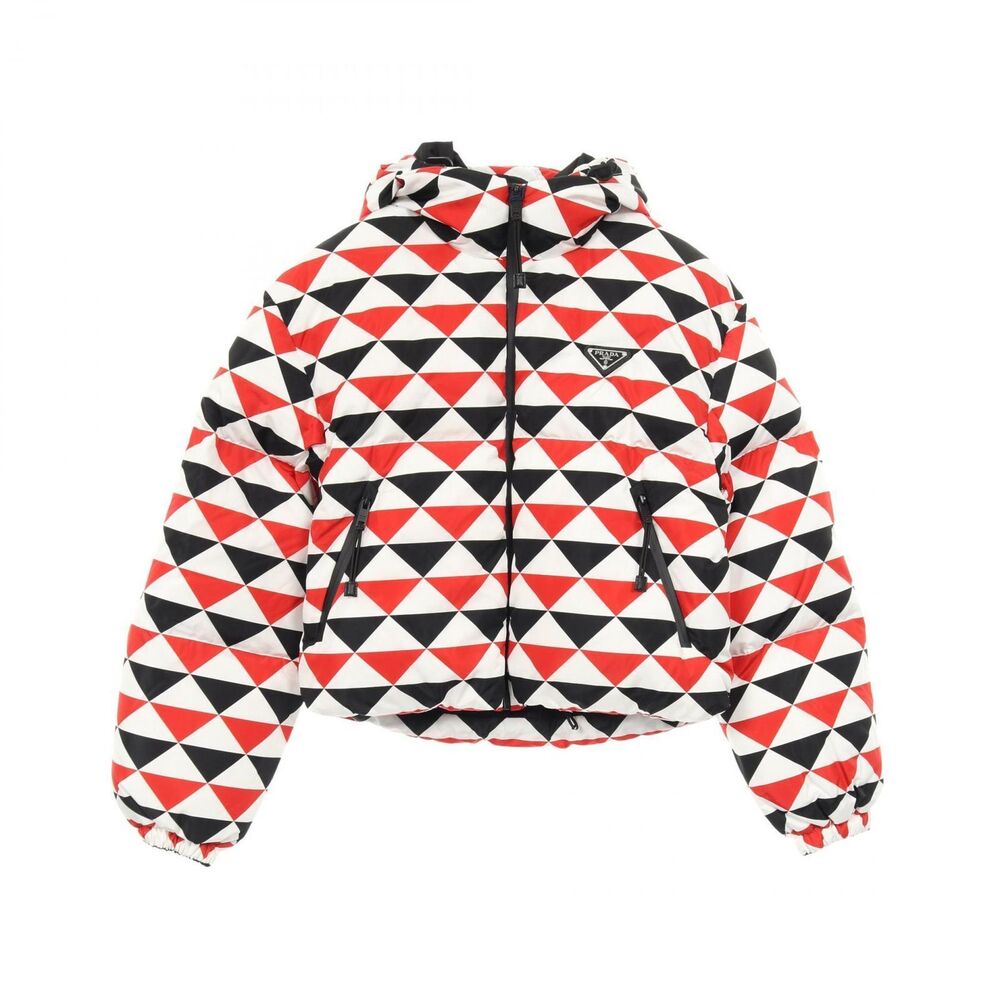 Prada Down Jacket Triangle Logo Nylon Jacket Ladi… - image 1